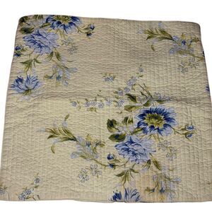 April Cornell Classic Floral Pillow Cover Square Green Blue 15 x 15 bv
